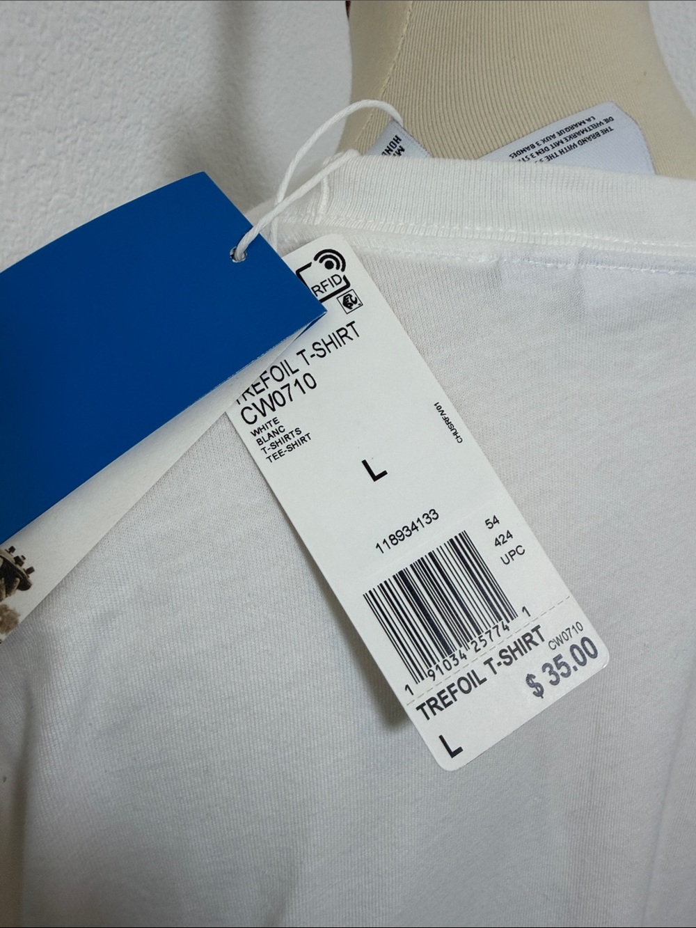 NWT Adidas Men’s White T-Shirt - Picture 9 of 10